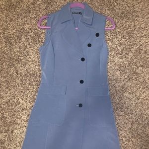 BLUE BUTTON DRESS